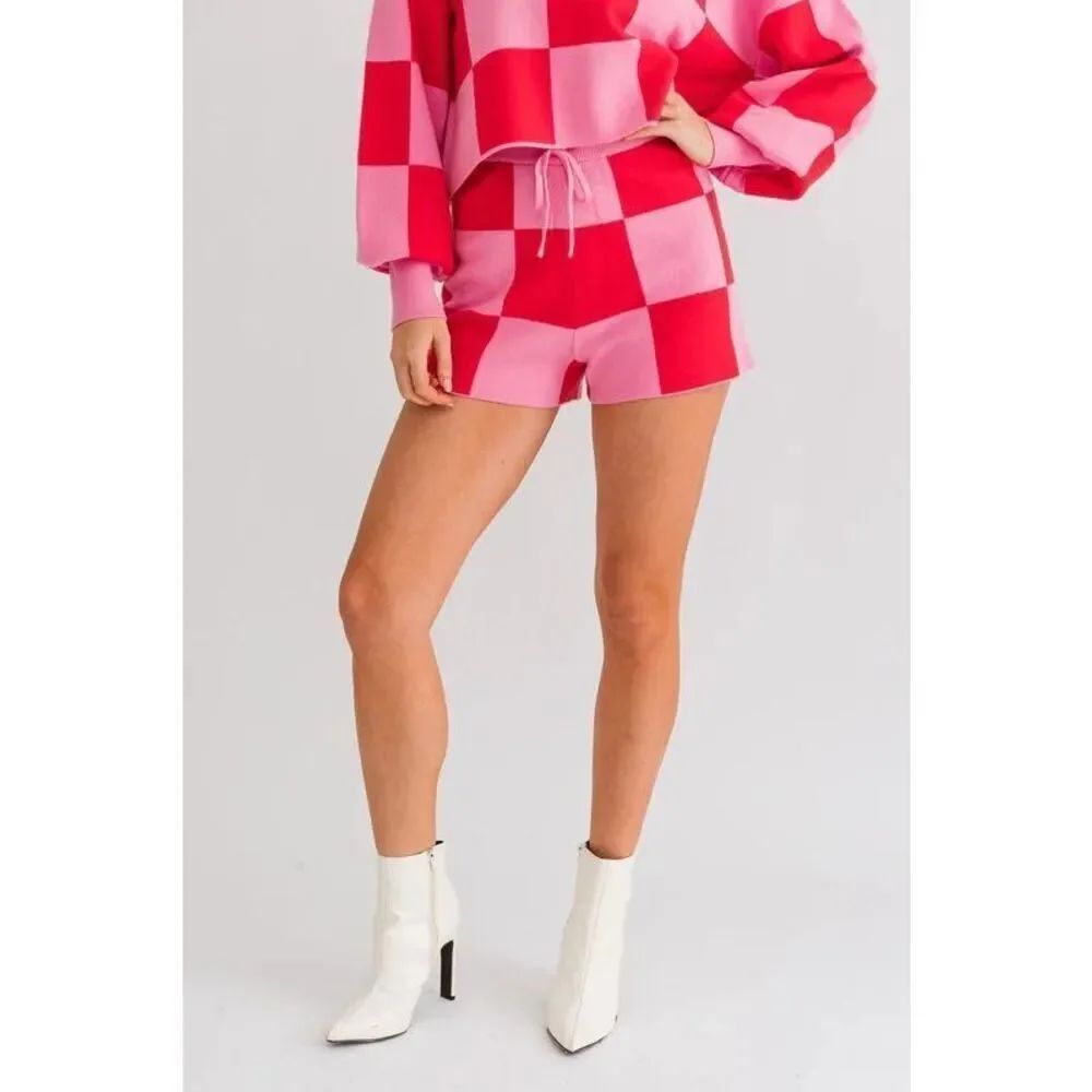 Le Lis Checkered Shorts NEW NWT